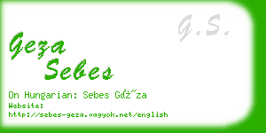 geza sebes business card